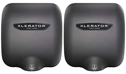 Excel Dryer XLERATOReco XL-GR-ECO 1.1N High Speed Commercial Hand Dryer, Graphite Textured Cover, Automatic Sensor, Surface Mount, Noise Reduction Nozzle, LEED Credit, No Heat 4.5 Amps 110/120V (2 PK)