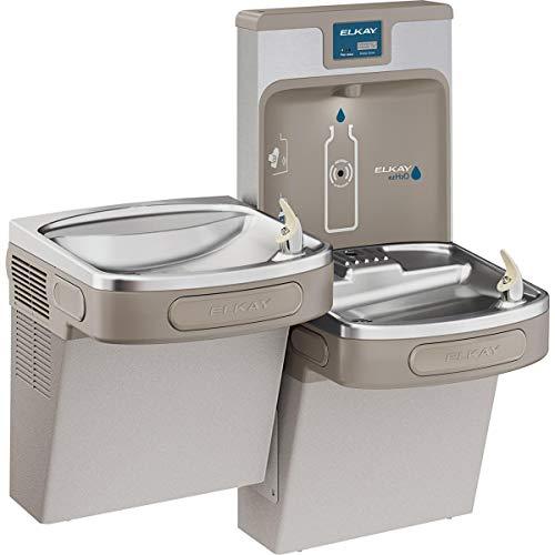 LZSTL8WSLP Enhanced EZH2O Bottle Filling Station, & Versatile Bi-Level ADA Cooler, Filtered 8 GPH Light Gray