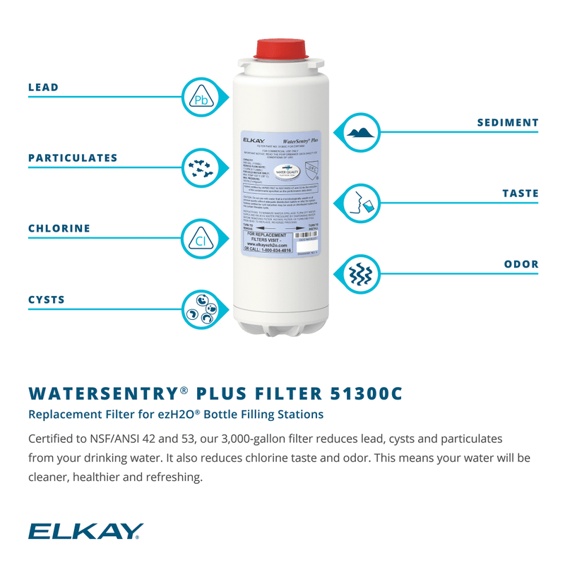 Elkay (51300C_12PK) | Twelve Pack Replacement Filters for EZH2O Bottle Filling Stations