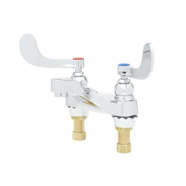 T&S B-0890 | Lavatory Faucet, 4" Deck Mount, Cast Spout, 2.2 gpm Aerator, 4" Wrist-Action Handles