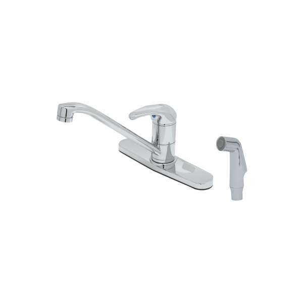 T&S B-2730 | Single Lever Faucet, 48" Sidespray, 9" Spout, Swivel Base, Flex Supplies, 10" Deckplate