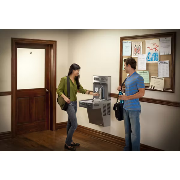 Halsey Taylor HTHB-HAC8SS-WF Water Cooler W/HydroBoost Water Refilling Station, Light Gray