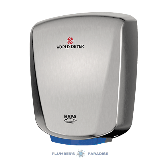 World Dryer (Q-973A2) | HEPA-Filtered VERDEdri Hand Dryer, Automatic, Brushed Stainless Steel
