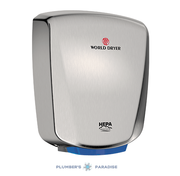 World Dryer (Q-973A2) | HEPA-Filtered VERDEdri Hand Dryer, Automatic, Brushed Stainless Steel