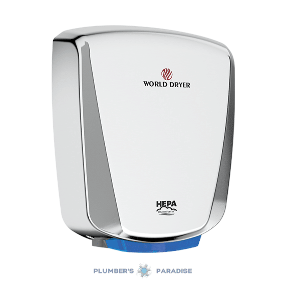 World Dryer (Q-972A2) | HEPA-Filtered VERDEdri Hand Dryer, Automatic, Polished Stainless Steel
