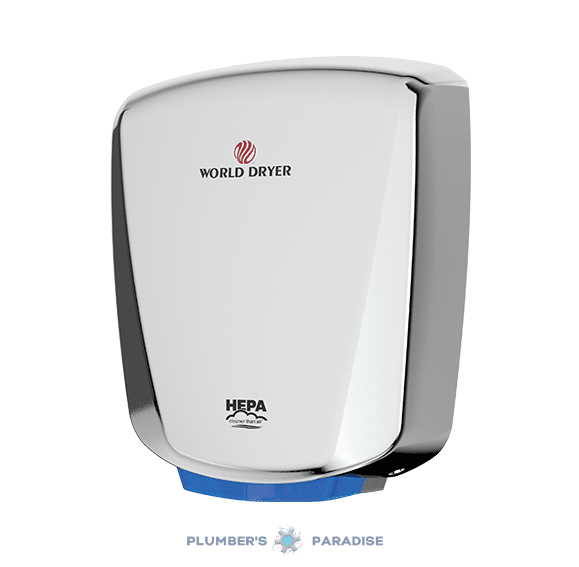 World Dryer (Q-972A2) | HEPA-Filtered VERDEdri Hand Dryer, Automatic, Polished Stainless Steel
