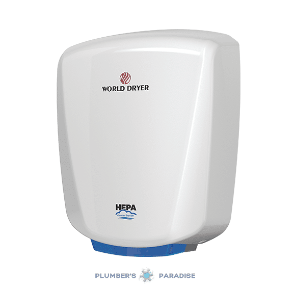 World Dryer (Q-974A2) | HEPA-Filtered VERDEdri Hand Dryer, Automatic, Aluminum White