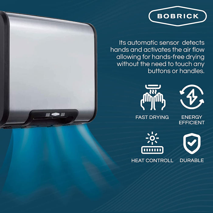 Bobrick (B-7128) |  TrimDry™, Surface-Mounted Hand Dryer, 115V, Stainless Steel